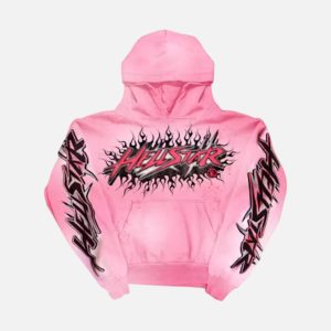 Hellstar Studios Graphic Logo Flame Hoodie - Pink | Fragment Clothing Streetwear