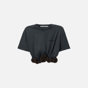 Faux Fur Trim Tee Black | Fragment Clothing