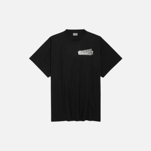 Men's Silver Tape Balenciaga Back Oversized T-shirt in Black | Fragment Clothing