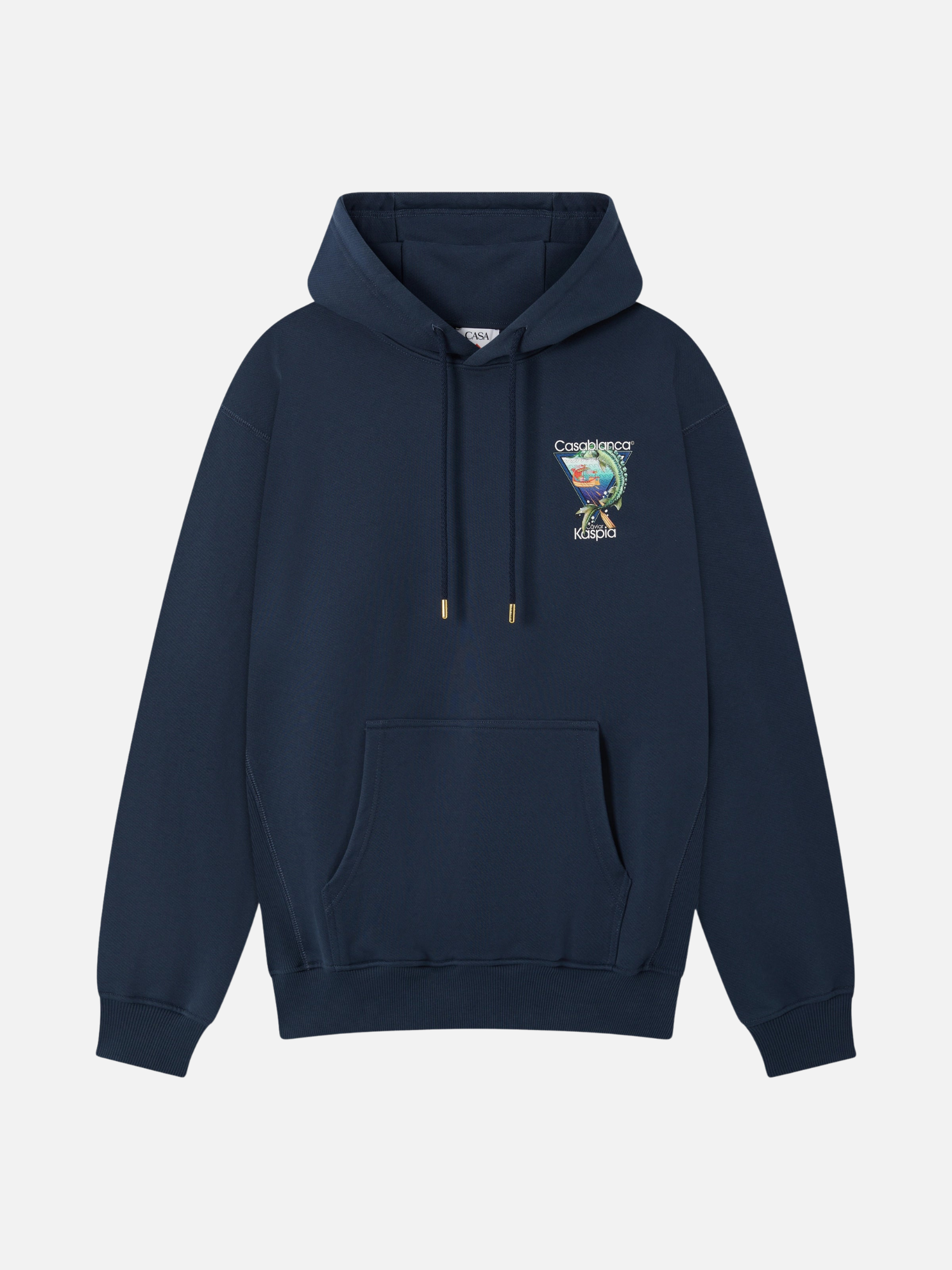 Navy Casa Kaspia New York Club Icon Printed Hooded Sweatshirt AUTO-DRAFT | Fragment Clothing