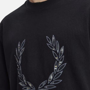 Tartan Appliqué T-Shirt Black | Fragment Clothing - View 2