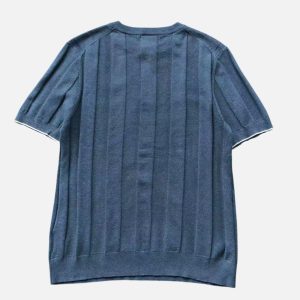 Brunello Cucinelli Short-Sleeve Knit Henley – Blue | Fragment Clothing - View 2
