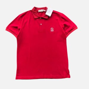 Brunello Cucinelli Short-Sleeve Cotton Polo – Red | Fragment Clothing - View 2