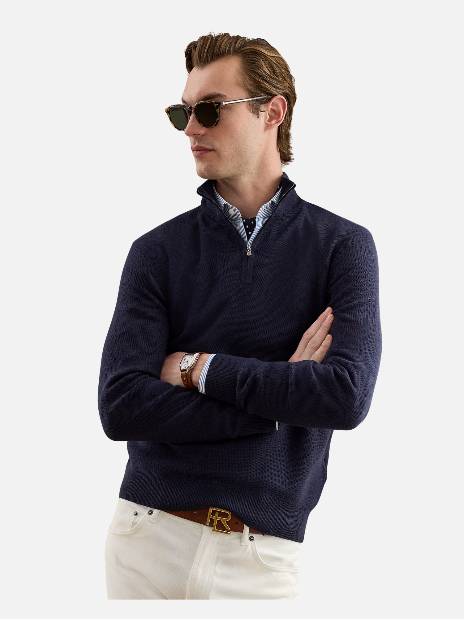 Piqué-Knit Wool Quarter-Zip Sweater Navy Cashmere Turtleneck Sweater Black (Copy) | Fragment Clothing