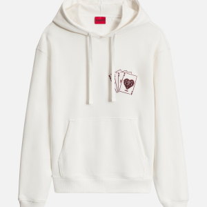 Graphic-Print Cotton Hoodie in a Relaxed Fit White | Fragment Clothing