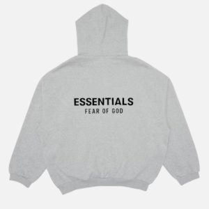 Fear of God Essentials Heather Grey Chest Logo Hoodie | Fragment Clothing