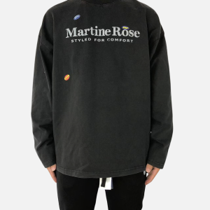 Martine Rose Crew-Neck Sweatshirt in Black | Fragment Clothing