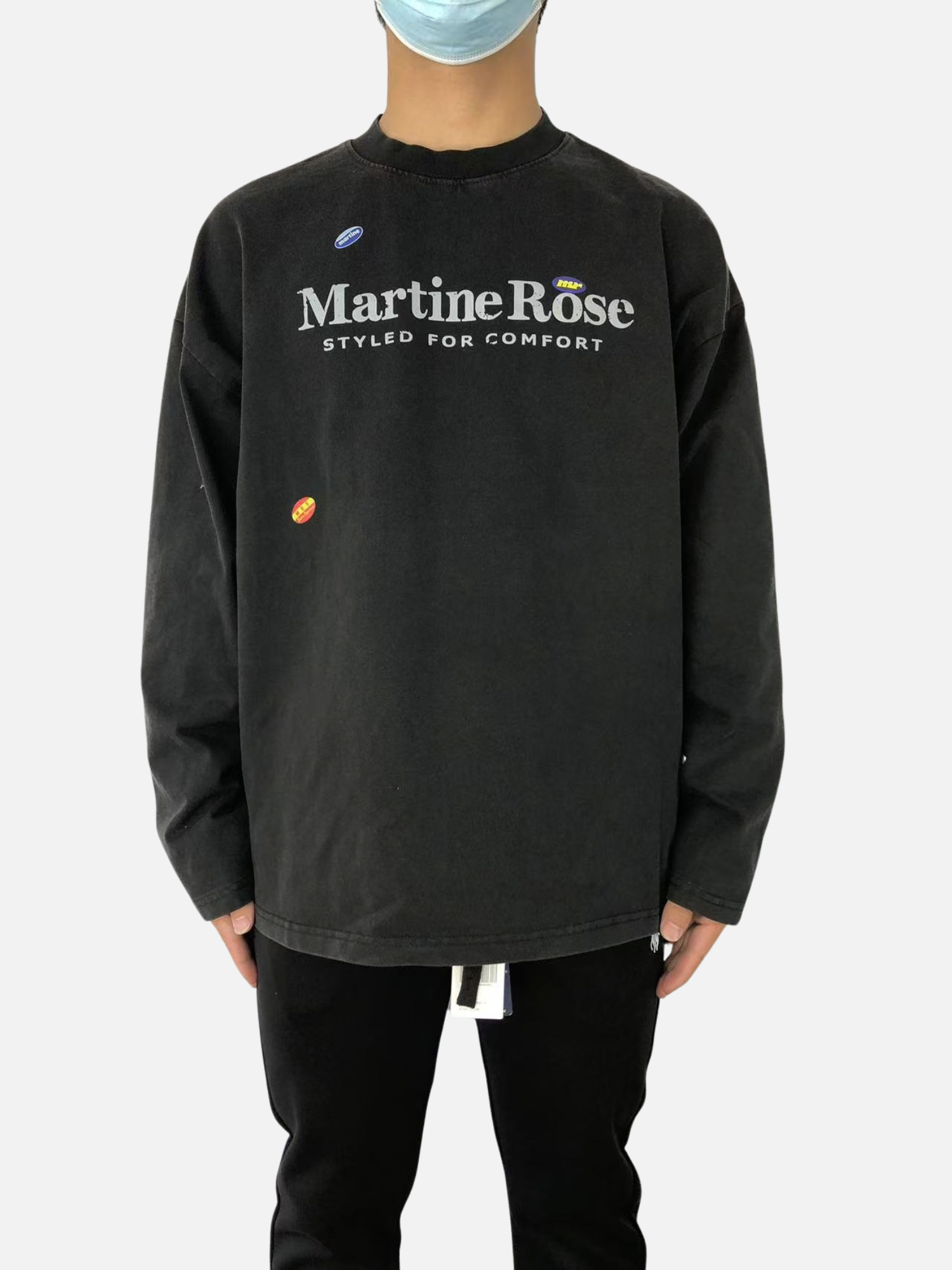 Martine Rose Crew-Neck Sweatshirt in Black Martine Rose Crew-Neck Sweatshirt in Black | Fragment Clothing