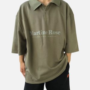 Martine Rose Logo-Print Polo Shirt Green | Fragment Clothing