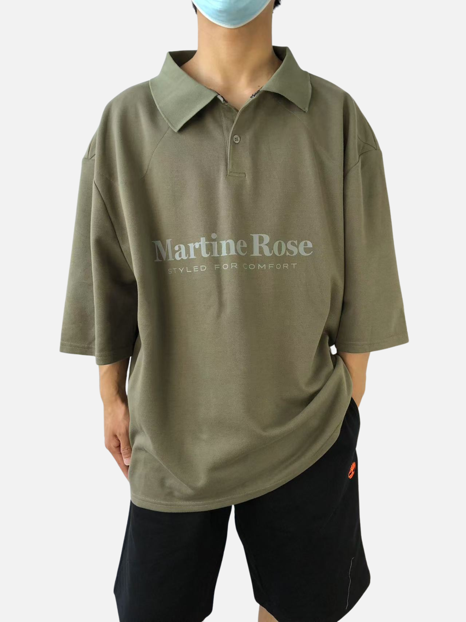 Martine Rose Logo-Print Polo Shirt Green Martine Rose Logo-Print Polo Shirt Green | Fragment Clothing