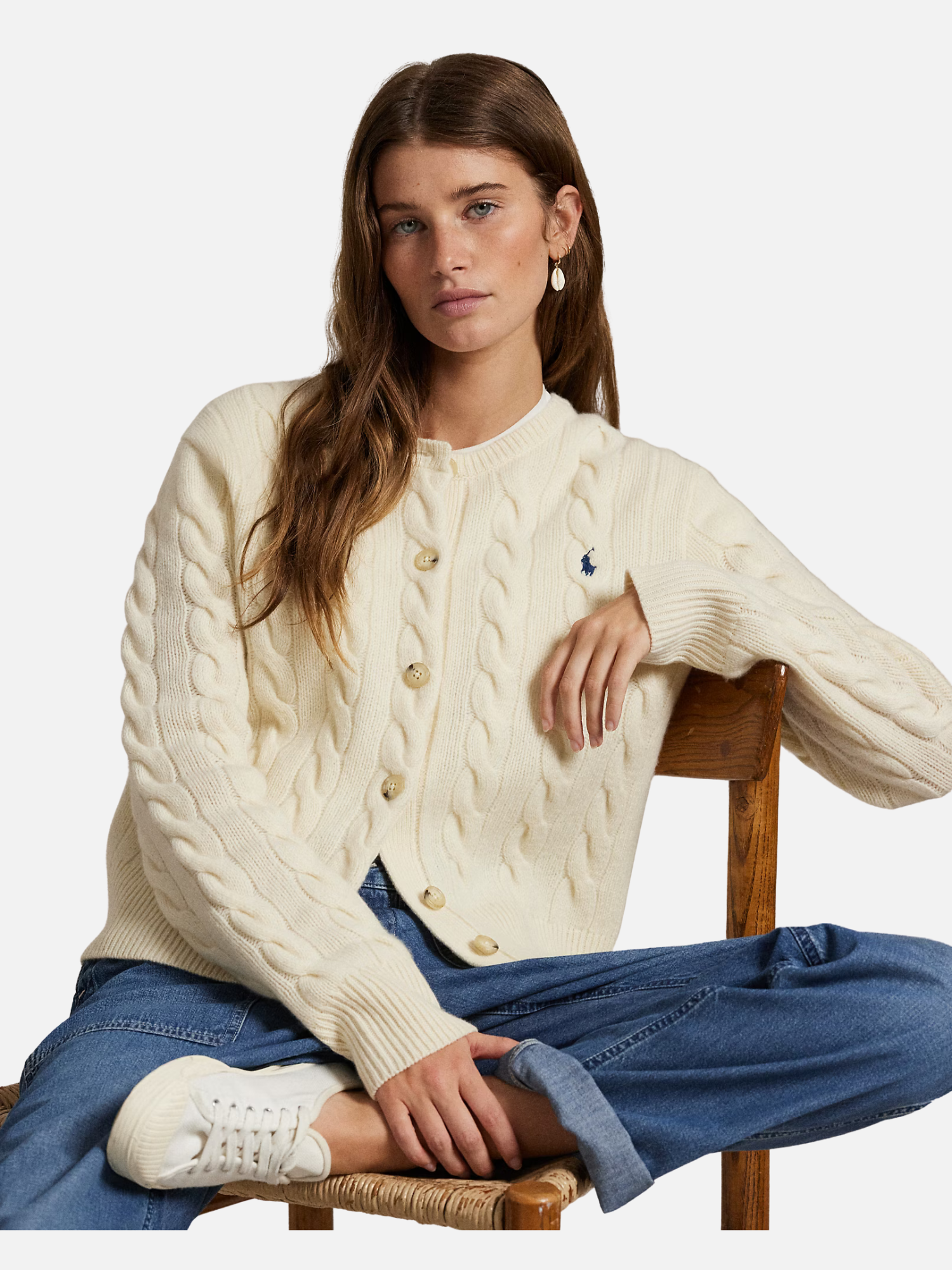 Cable-Knit Wool-Cashmere Cardigan Off White Cable-Knit Wool-Cashmere Cardigan Off White (Copy) | Fragment Clothing
