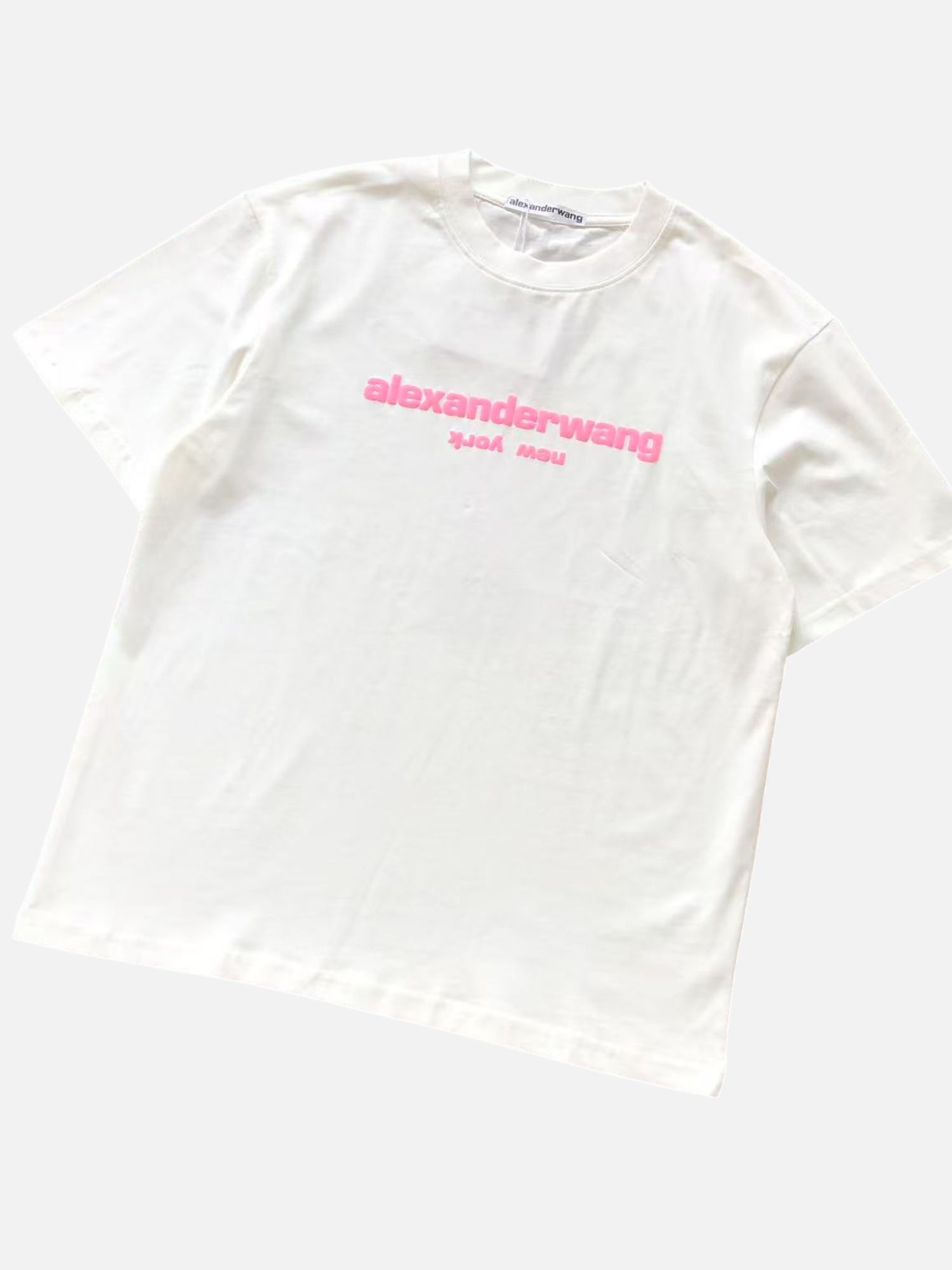 Alexander Wang Mirrored Logo Print Crewneck Tee Alexander Wang Mirrored Logo Print Crewneck Tee | Fragment Clothing