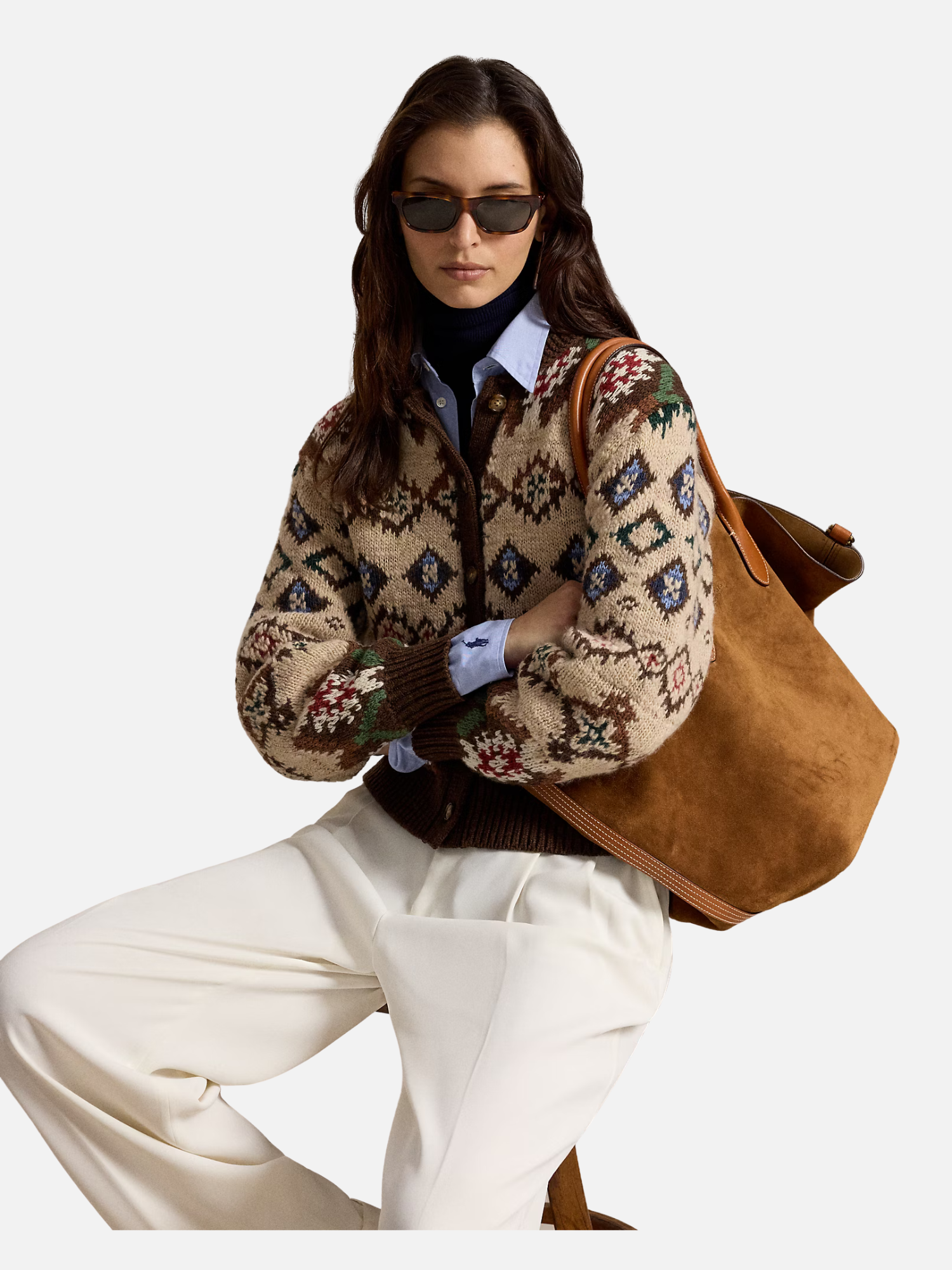 Geo-Pattern Wool-Cashmere Cardigan Multi Cable-Knit Wool-Cashmere Cardigan Off White (Copy) | Fragment Clothing