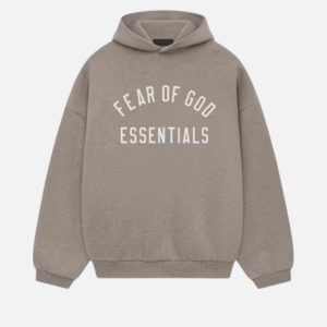Fear of God Essentials Taupe Arched Logo Hoodie | Fragment Clothing Streetwear