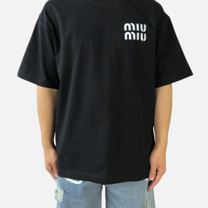 MiuMiu T-Shirt Oversized Black | Fragment Clothing
