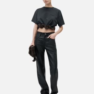 Faux Fur Trim Tee Black | Fragment Clothing - View 2
