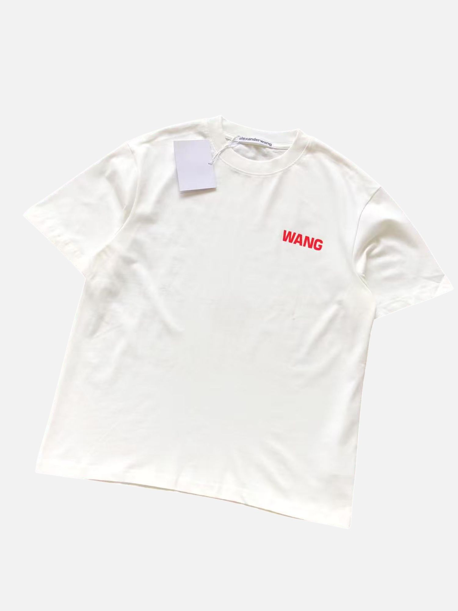 Alexander Wang Small Red Block Logo Crewneck Tee Alexander Wang Small Red Block Logo Crewneck Tee | Fragment Clothing