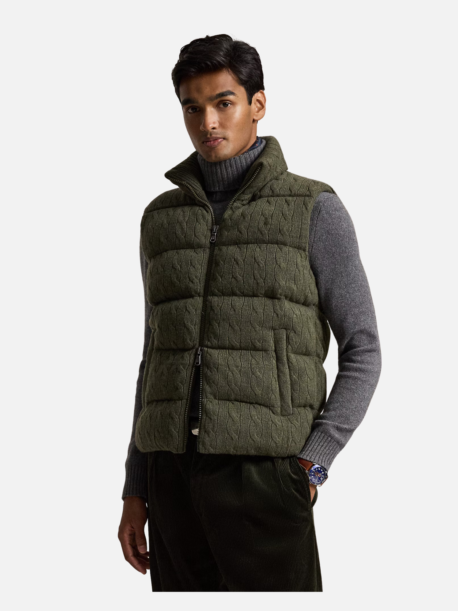Cable-Knit Wool-Cashmere Sweater Vest Grey Cable-Knit Wool-Cashmere Sweater Vest Grey (Copy) | Fragment Clothing
