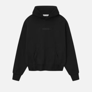Fear of God Essentials Black Tonal Patch Hoodie | Fragment Clothing Streetwear