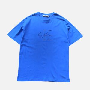 Calvin Klein Signature Monogram Chest Graphic T-Shirt – Royal Blue | Fragment Clothing