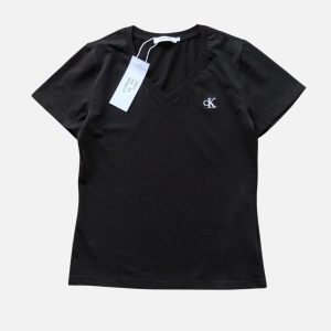 Calvin Klein Classic Fit V-Neck Short Sleeve Tee – Black | Fragment Clothing