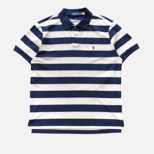 Polo Ralph Lauren Classic Fit Striped Polo Shirt - Navy/Cream | Fragment Clothing