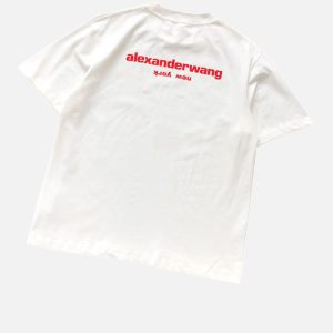 Alexander Wang Small Red Block Logo Crewneck Tee | Fragment Clothing - View 2