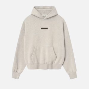 Fear of God Essentials Oatmeal Center Patch Hoodie | Fragment Clothing Streetwear