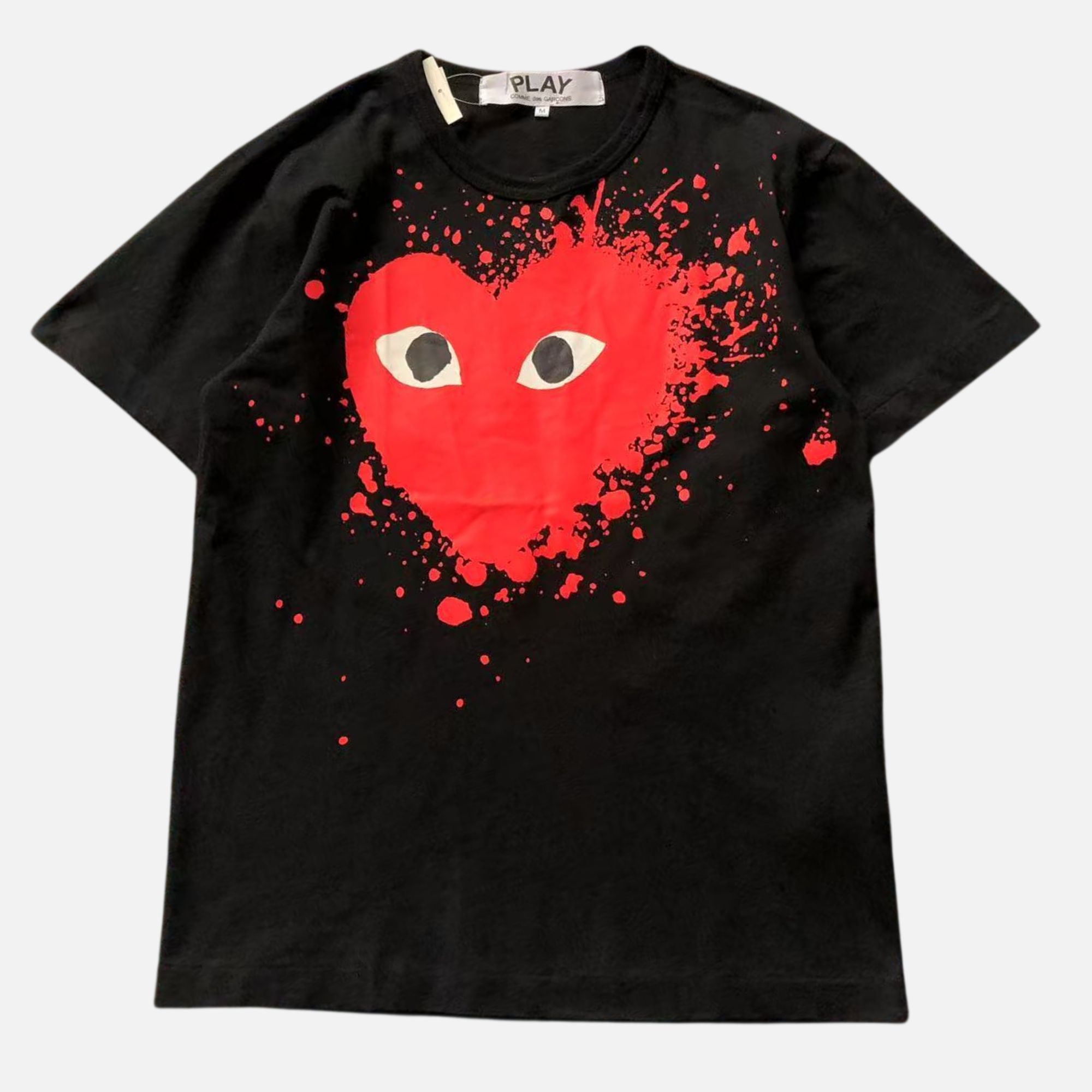 Untitled design Comme des Garçons PLAY Splatter Heart Tee – Black | Fragment Clothing