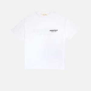 Fear of God Essentials White Chest Logo T-Shirt | Fragment Clothing Streetwear
