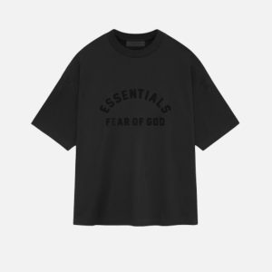 Fear of God Essentials Arched Logo T-Shirt Black | Fragment Clothing Streetwear