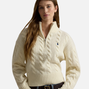Cable Wool-Cashmere Half-Zip Jumper Off White (Copy) | Fragment Clothing