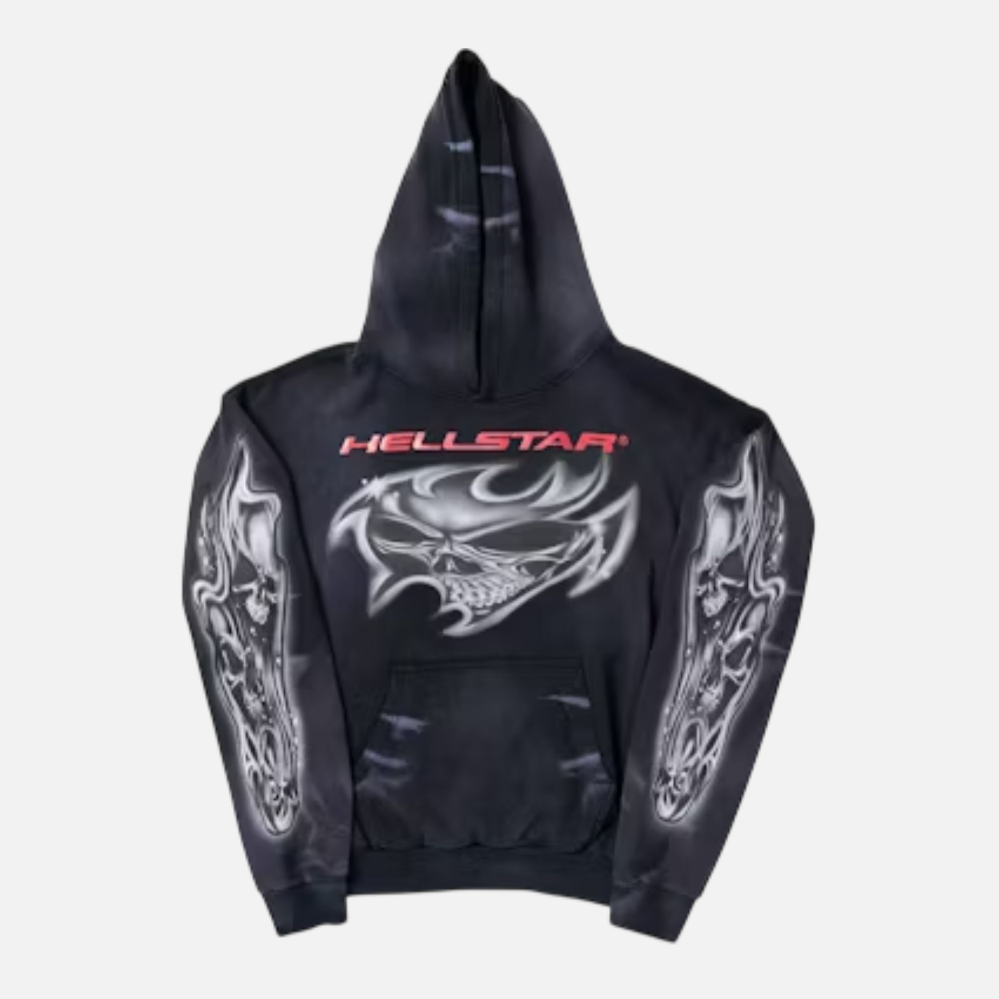Hellstar Flame Skull Logo Pullover Hoodie - Black Hellstar Flame Skull Logo Pullover Hoodie - Black | Fragment Clothing Streetwear