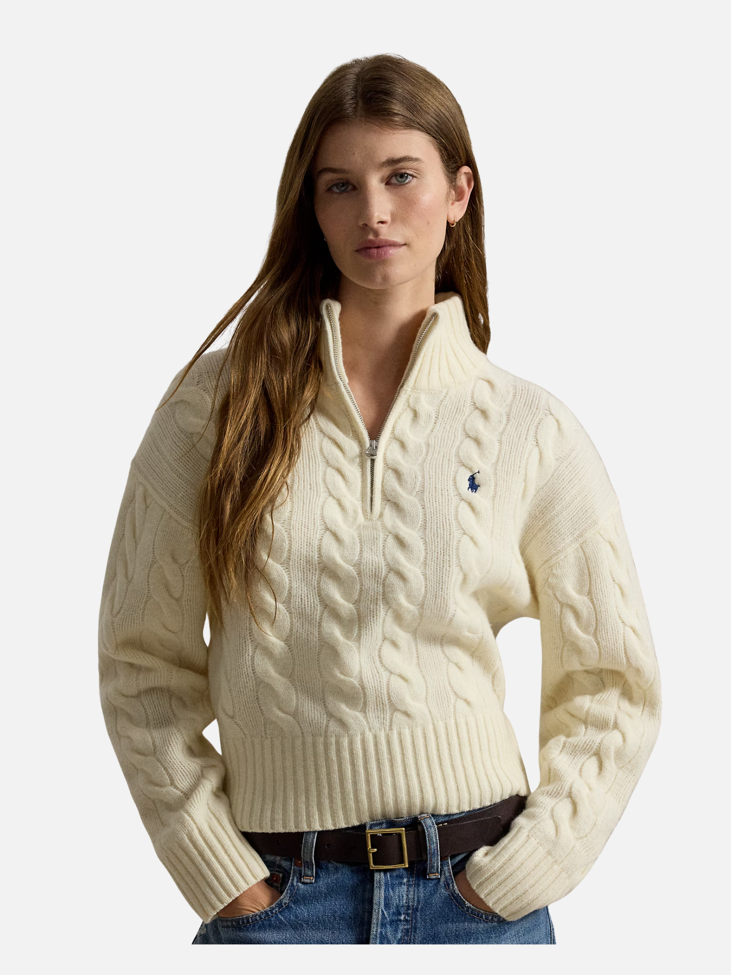 Cable Wool-Cashmere Half-Zip Jumper Off White Cable Wool-Cashmere Half-Zip Jumper Off White (Copy) | Fragment Clothing