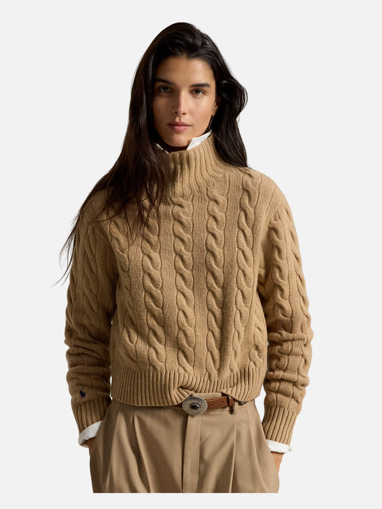Cable-Knit Wool-Cashmere Rollneck Brown Cable-Knit Wool-Cashmere Rollneck Brown (Copy) | Fragment Clothing
