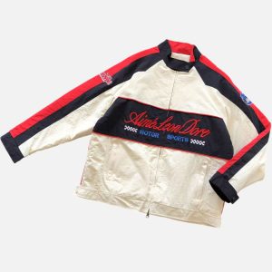 Aimé Leon Dore Script Logo Colorblock Biker Windbreaker Jacket | Fragment Clothing