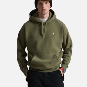 Relaxed Fit Logo Fleece Hoodie Beige (Copy) | Fragment Clothing