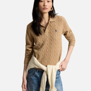 Cable-Knit Wool-Cashmere Polo Jumper Brown (Copy) | Fragment Clothing
