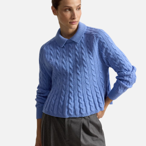Cable Wool-Cashmere Peplum Jumper Sky Blue (Copy) | Fragment Clothing