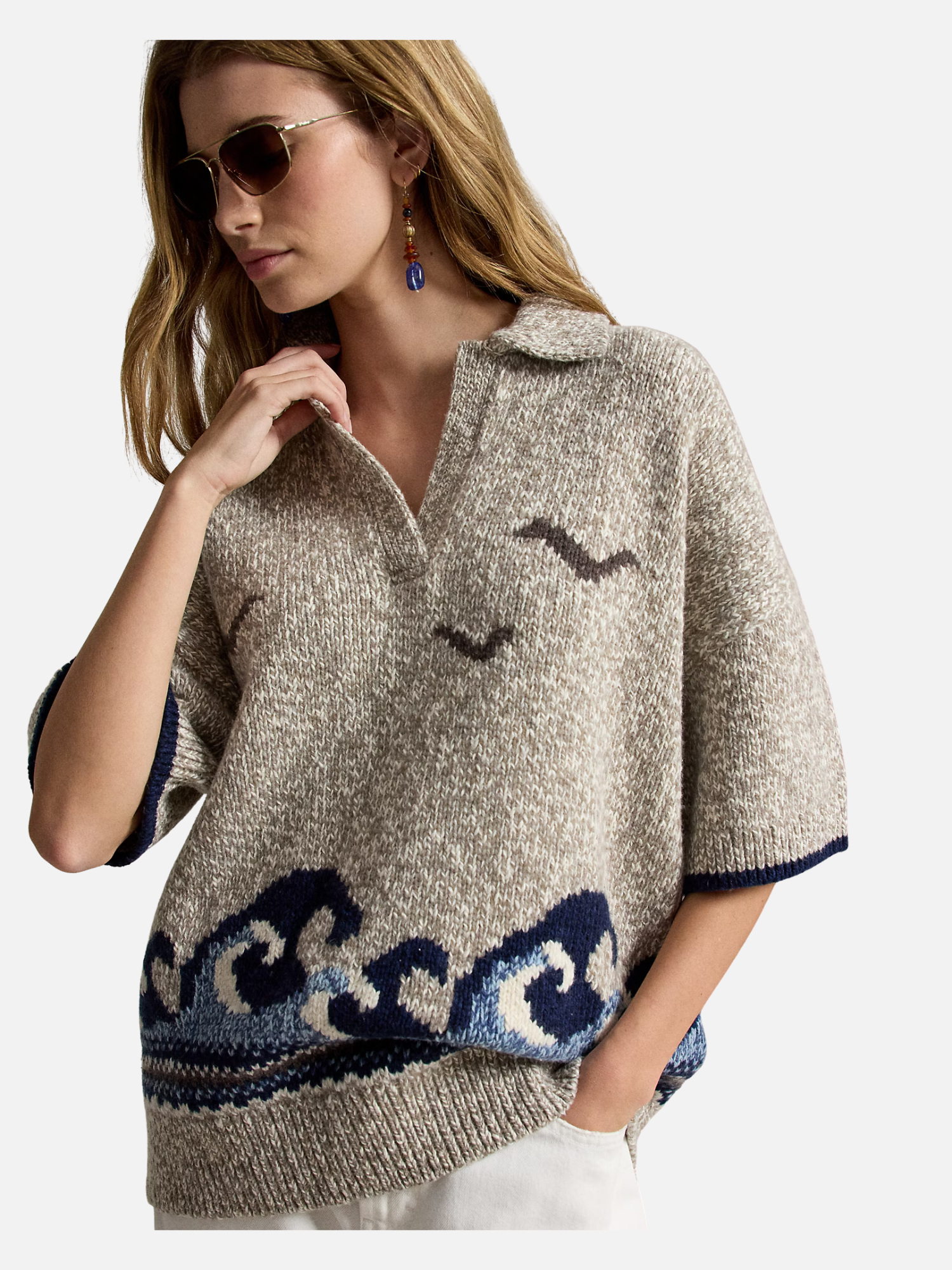 Wave-Motif Wool-Blend Jumper Grey Wave-Motif Wool-Blend Jumper Grey | Fragment Clothing