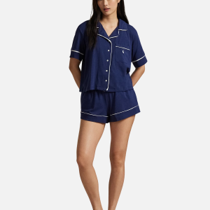 Piped Jersey Short-Sleeve Pyjama Set Navy (Copy) | Fragment Clothing