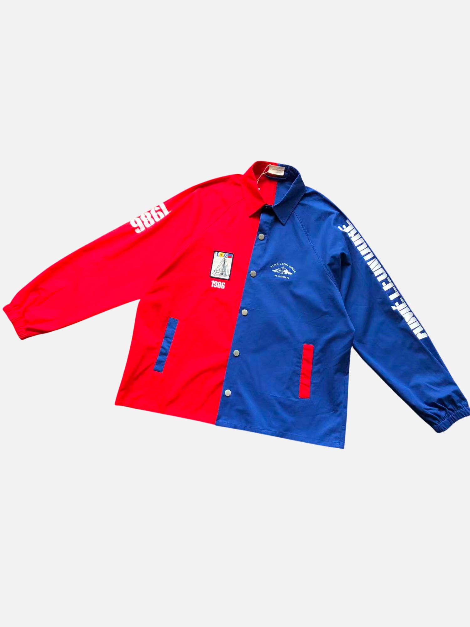 Aimé Leon Dore Red & Blue Split Marina 1986 Jacket Aimé Leon Dore Red & Blue Split Marina 1986 Jacket | Fragment Clothing