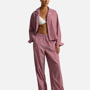 Striped Poplin Long-Sleeve Pajama Set Red (Copy) | Fragment Clothing