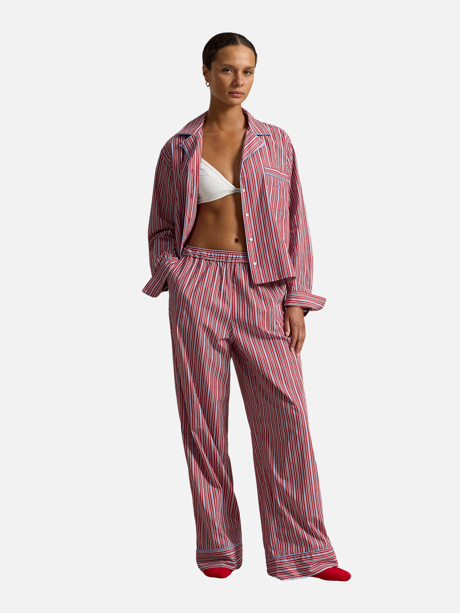 Striped Poplin Long-Sleeve Pajama Set Red Striped Poplin Long-Sleeve Pajama Set Red (Copy) | Fragment Clothing