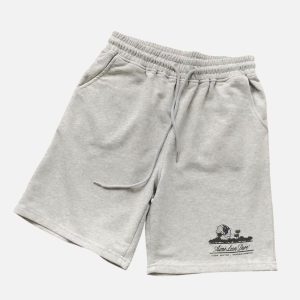 Aimé Leon Dore Grey Unisphere Graphic Shorts | Fragment Clothing