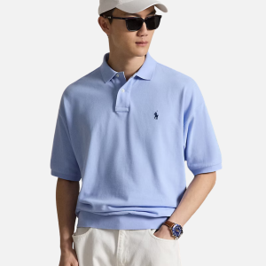 Relaxed Fit Mesh Polo Shirt Sky Blue (Copy) | Fragment Clothing