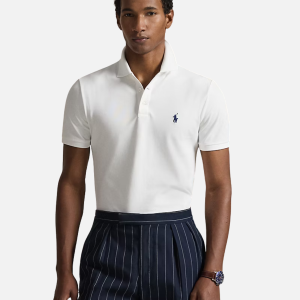 Custom Slim Fit Stretch Mesh Polo Shirt White (Copy) | Fragment Clothing