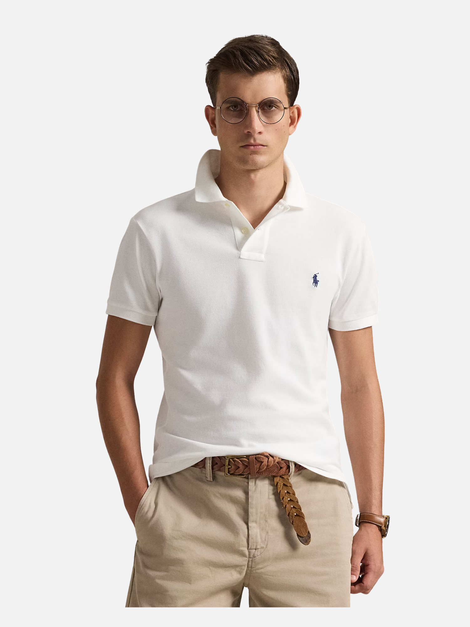 Slim Fit Mesh Polo Shirt White Slim Fit Mesh Polo Shirt White (Copy) | Fragment Clothing
