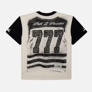Hellstar Sports Mask Print T-Shirt in Off White | Fragment Clothing Streetwear - View 2