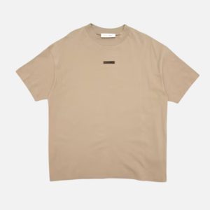 Fear of God Essentials Center Patch Logo Tee Beige | Fragment Clothing Streetwear